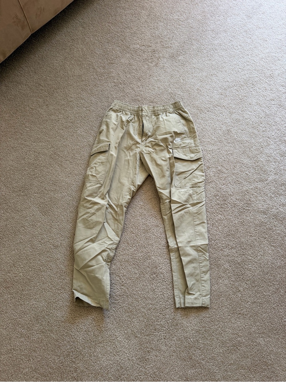 Nike Men’s Tan Cargo Pants with Elastic Waist